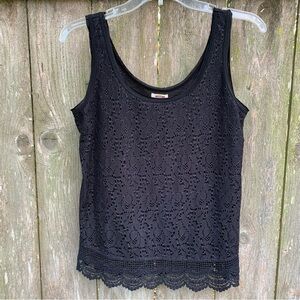 MOSSIMO lace tank top crochet trim neutral spring summer fall